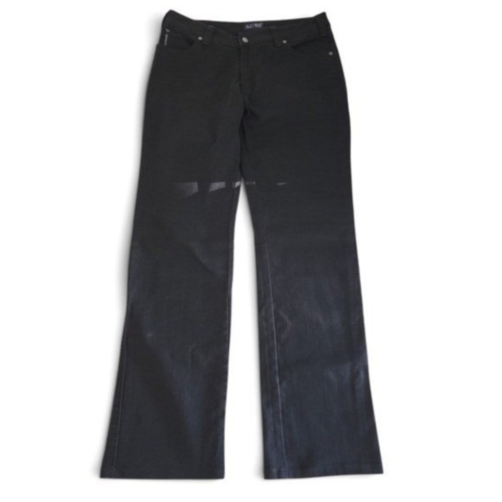 Armani Jeans J75 Straight Leg Women 32 Black High Waist Designer Minimalist NWT